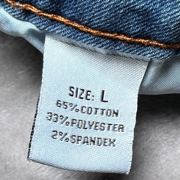 NY Trends 4 Denim Mini Skirt Womens Large Blue Distressed Frayed Hem Y2K Edgy - Picture 5 of 15